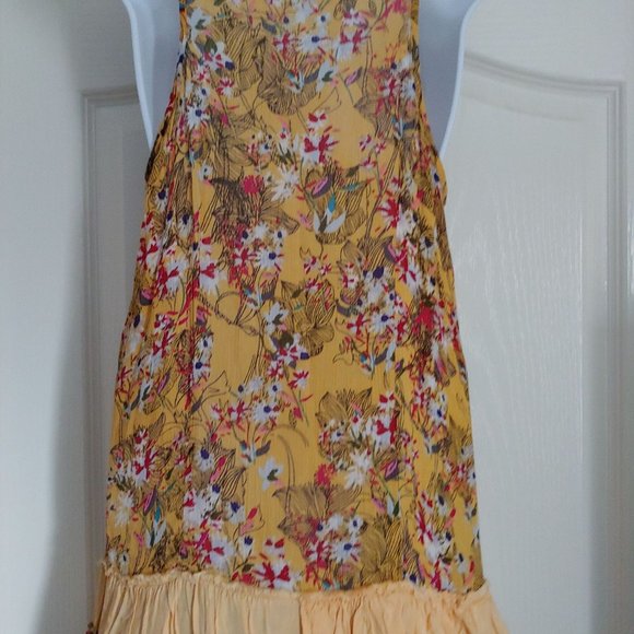 Free People One Yellow/Red/Green Sleeveless Tiered Ruffle Dress XS - Picture 12 of 16